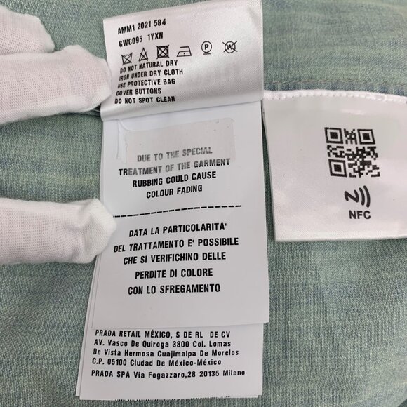 Miu Miu Light Blue Bubble Sleeve Cotton Denim Shirt - Picture 7 of 8